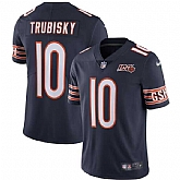 Nike Bears 10 Mitchell Trubisky Navy NFL 100th Season Vapor Untouchable Limited Jersey Dzhi,baseball caps,new era cap wholesale,wholesale hats